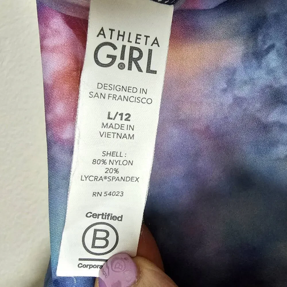 Athleta Girl Nylon Mock Neck Rashguard Size L/12